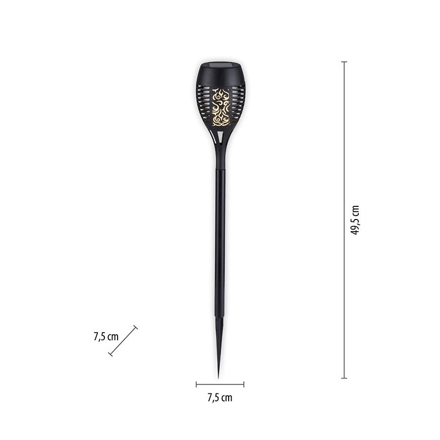 JUST LIGHT. 19106-18-3 - KOMPLEKT 3x LED Päikesepaneeliga valgusti FACKEL LED/0,24W/1,2V 200 mAh IP44 must