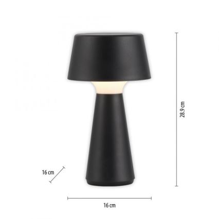 JUST LIGHT. 19260-18 - LED Hämardatav puutetundlik väli lamp ABERA LED/3W/3,7V 2000 mAh USB IP54 must