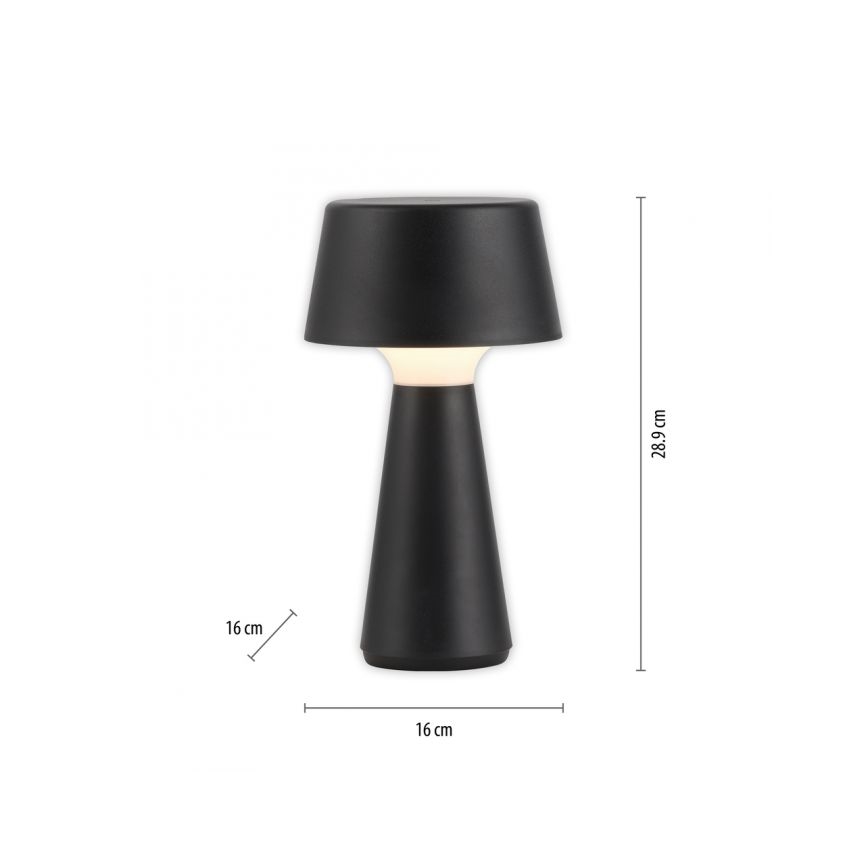 JUST LIGHT. 19260-18 - LED Hämardatav puutetundlik väli lamp ABERA LED/3W/3,7V 2000 mAh USB IP54 must