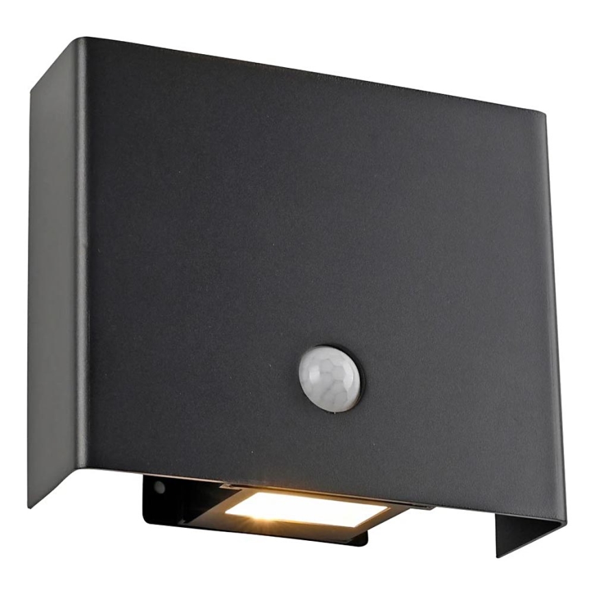 JUST LIGHT. 19471-18 - LED Väli seinavalgusti koos anduriga AMIN 2xLED/1,25W/3,7V 4400mAh IP44 must
