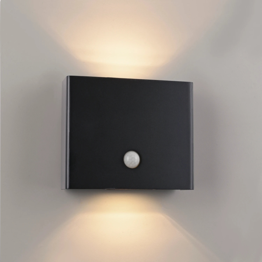 JUST LIGHT. 19471-18 - LED Väli seinavalgusti koos anduriga AMIN 2xLED/1,25W/3,7V 4400mAh IP44 must