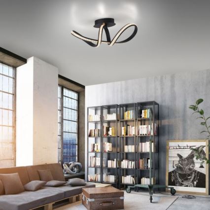 JUST LIGHT. 8475-18 - LED Hämardatav pinnale kinnitatav lühter BRILLA LED/29W/230V must