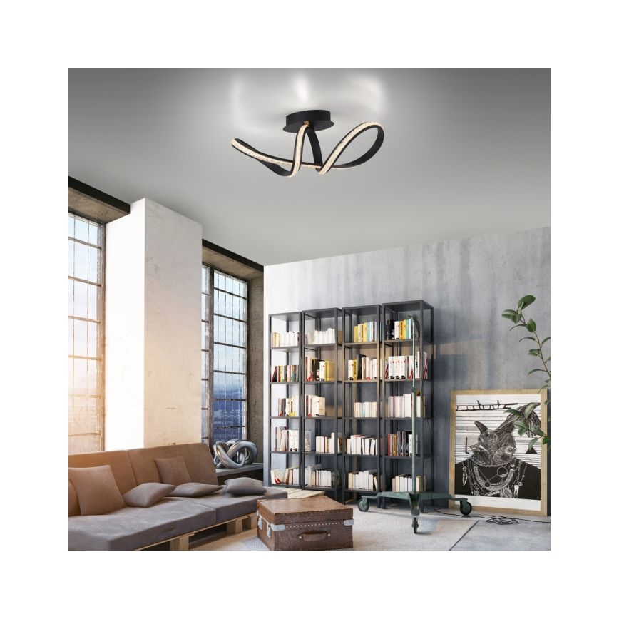 JUST LIGHT. 8475-18 - LED Hämardatav pinnale kinnitatav lühter BRILLA LED/29W/230V must