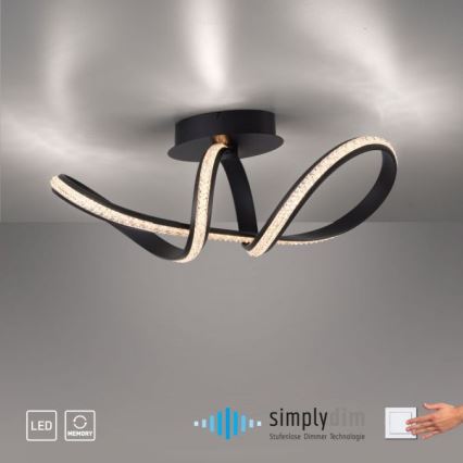 JUST LIGHT. 8475-18 - LED Hämardatav pinnale kinnitatav lühter BRILLA LED/29W/230V must