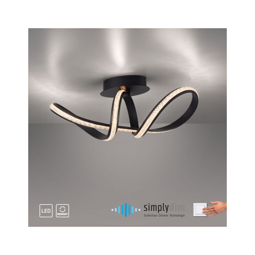 JUST LIGHT. 8475-18 - LED Hämardatav pinnale kinnitatav lühter BRILLA LED/29W/230V must