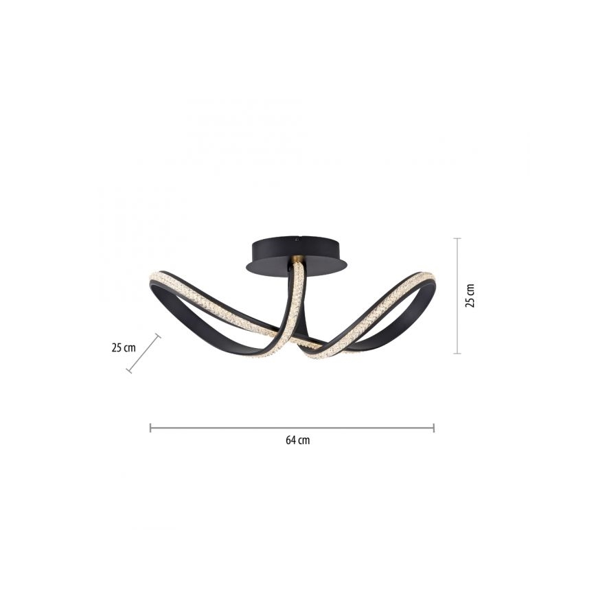 JUST LIGHT. 8475-18 - LED Hämardatav pinnale kinnitatav lühter BRILLA LED/29W/230V must