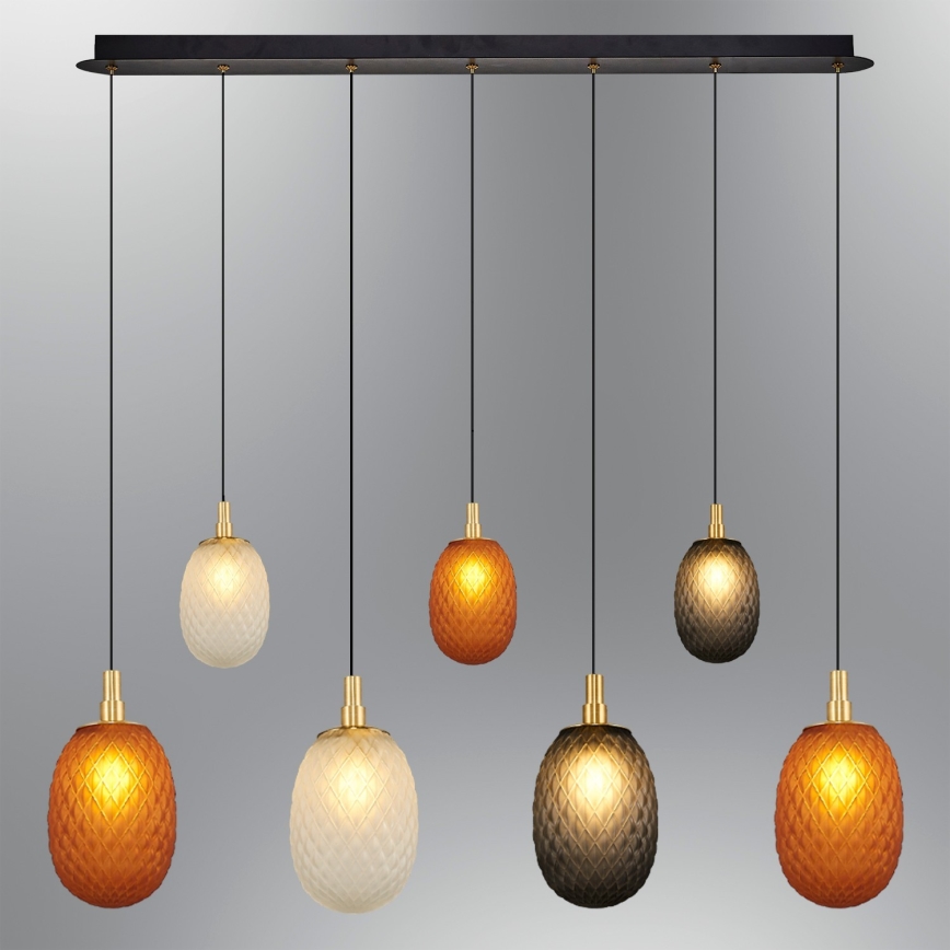 Kaabliga lühter CACTUS 7xG9/5W/230V vaskne/hall/valge