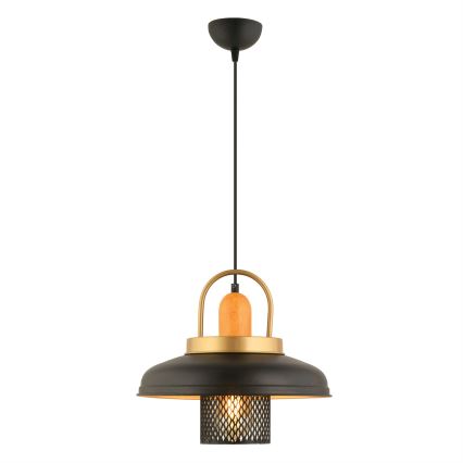 Kaabliga ripatslühter MONZA, 1xE27/40W/230V, läbimõõt 32 cm, must/kuldne