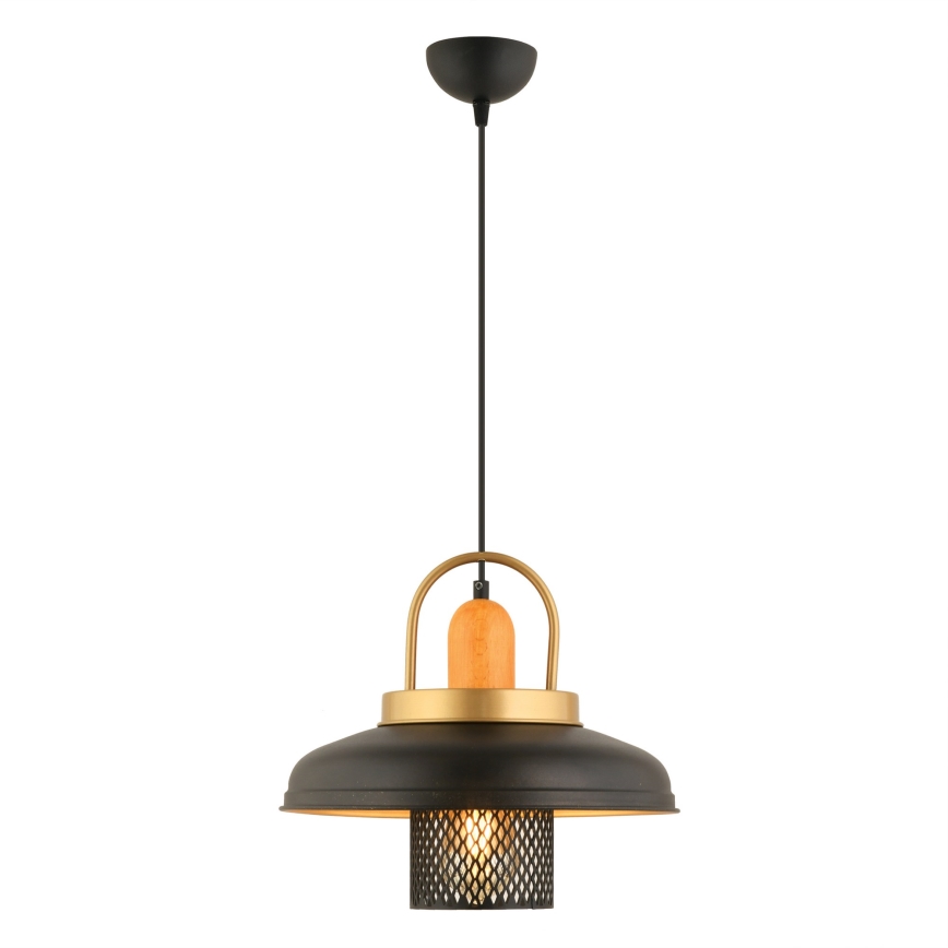 Kaabliga ripatslühter MONZA, 1xE27/40W/230V, läbimõõt 32 cm, must/kuldne