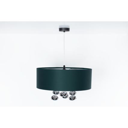 Kaabliga ripatsvalgusti BUBBLE 1xE27/60W/230V, Ø 50 cm, roheline