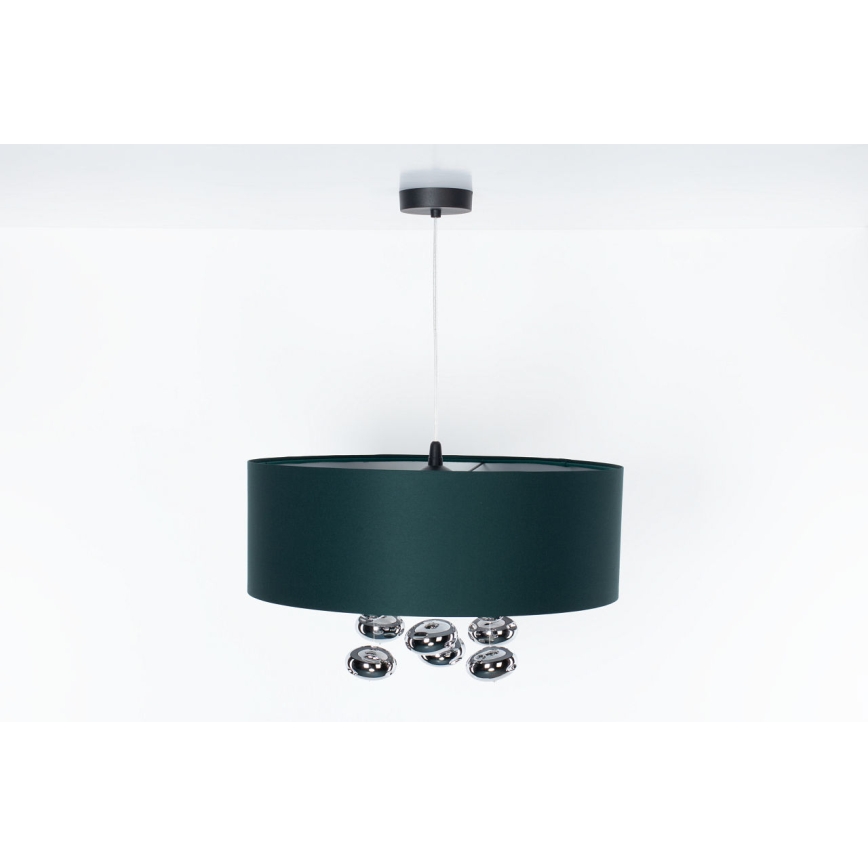 Kaabliga ripatsvalgusti BUBBLE 1xE27/60W/230V, Ø 50 cm, roheline
