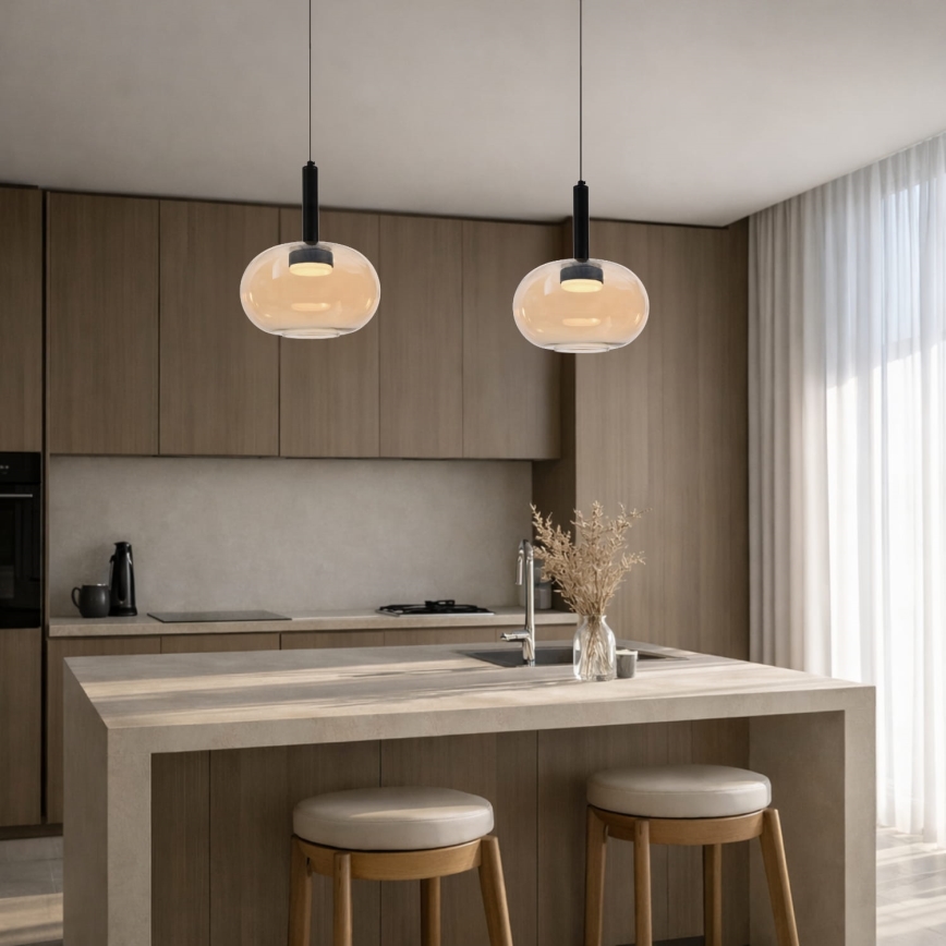 Kaabliga ripatsvalgusti BUENO 1xGX53/9W/230V, läbimõõt 25 cm, suitsune beež