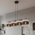 Kaabliga ripatsvalgusti KARBON 4xE27/15W/230V must/hall