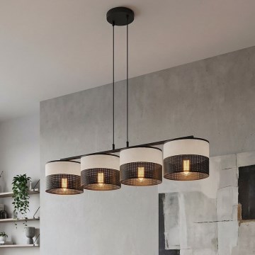 Kaabliga ripatsvalgusti KARBON 4xE27/15W/230V must/hall