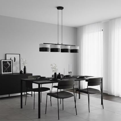 Kaabliga ripatsvalgusti KARBON 4xE27/15W/230V must/hall