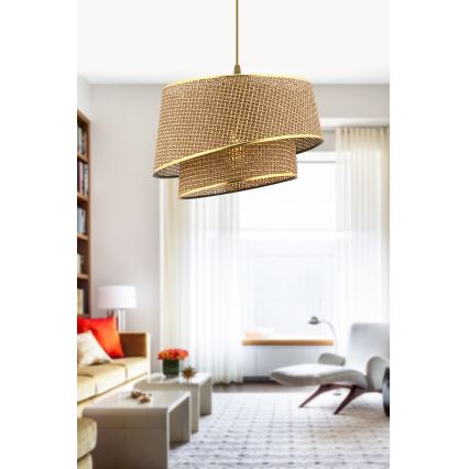 Kaabliga ripplamp BARETTE 1xE27/60W/230V pruun/kuldne