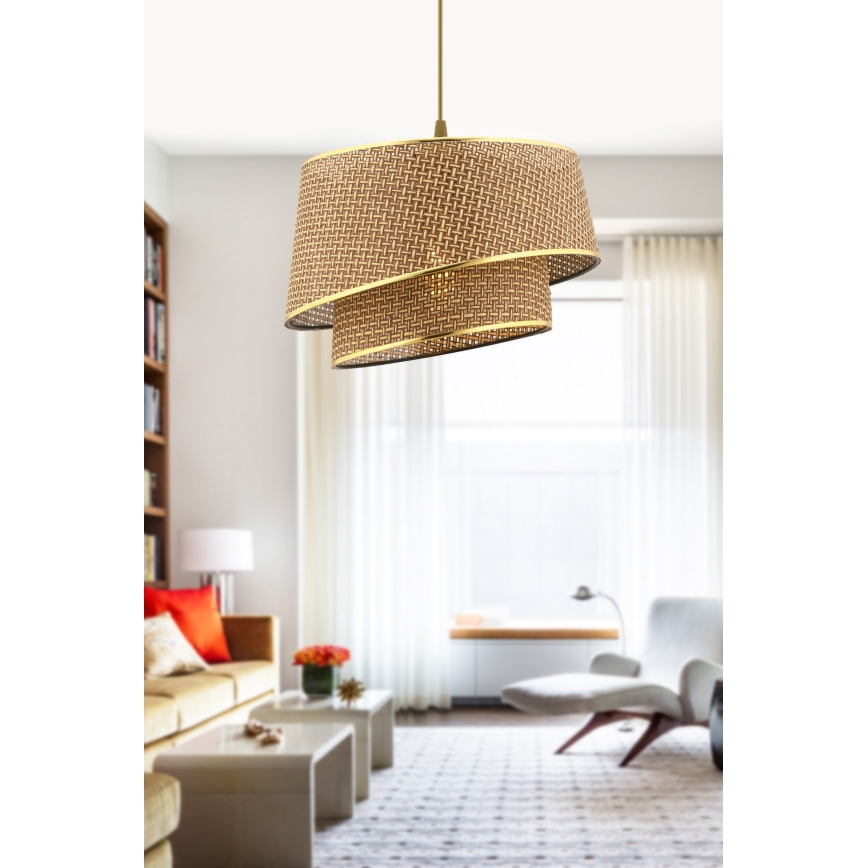Kaabliga ripplamp BARETTE 1xE27/60W/230V pruun/kuldne