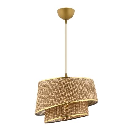 Kaabliga ripplamp BARETTE 1xE27/60W/230V pruun/kuldne