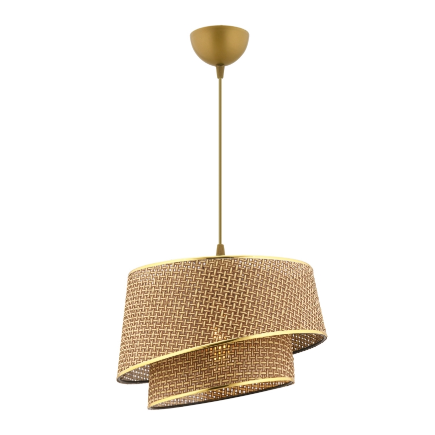 Kaabliga ripplamp BARETTE 1xE27/60W/230V pruun/kuldne