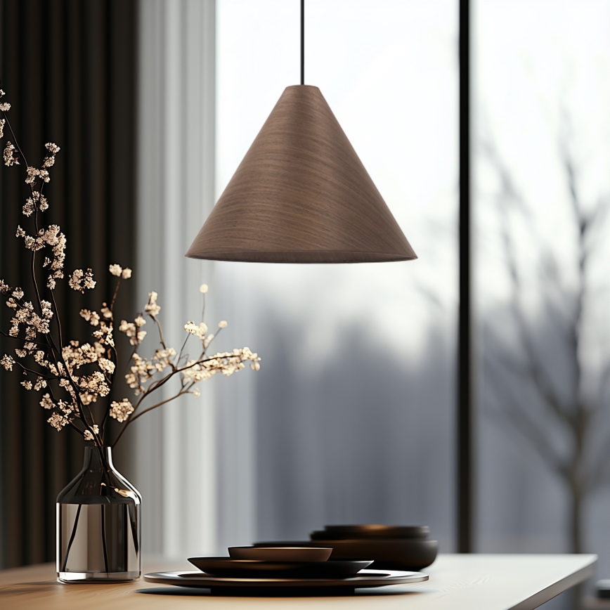 Kaabliga ripplamp CONO 1xE27/40W/230V mahagoni viimistlus
