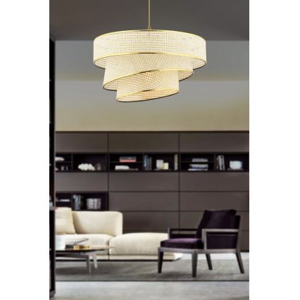 Kaabliga ripplamp COUPER 1xE27/60W/230V kreemjas/kuldne