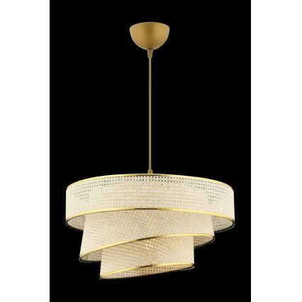 Kaabliga ripplamp COUPER 1xE27/60W/230V kreemjas/kuldne