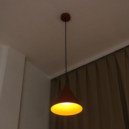 Kaabliga ripplamp ETNA 1xE27/15W/230V, läbimõõt 25 cm, oranž