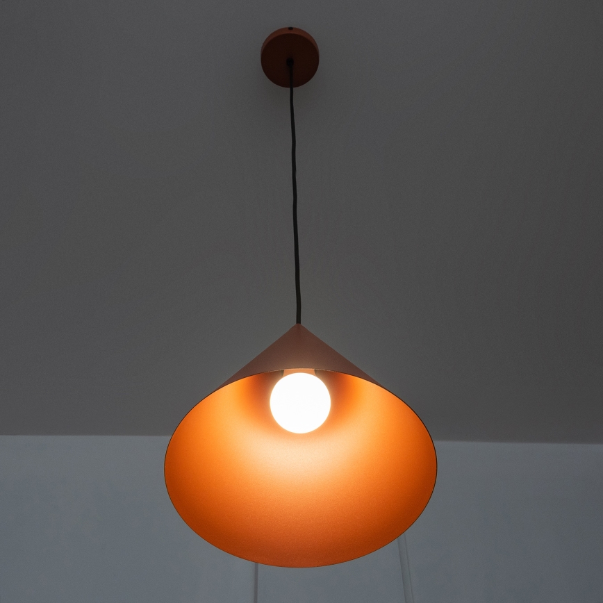 Kaabliga ripplamp ETNA 1xE27/15W/230V, läbimõõt 25 cm, oranž