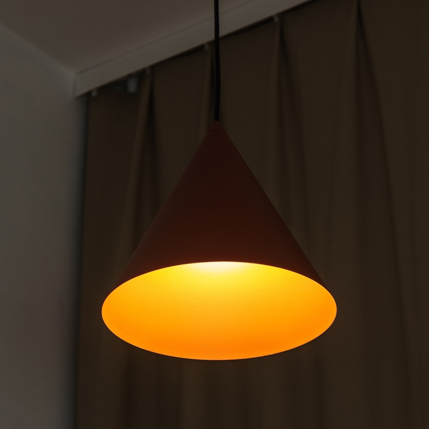 Kaabliga ripplamp ETNA 1xE27/15W/230V, läbimõõt 25 cm, oranž