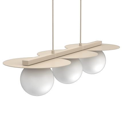 Kaabliga ripplamp FLAT 3xE27/15W/230V beež