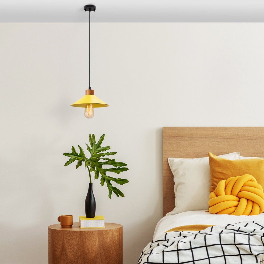 Kaabliga ripplamp MANAVGAT 1xE27/40W/230V kollane/pruun