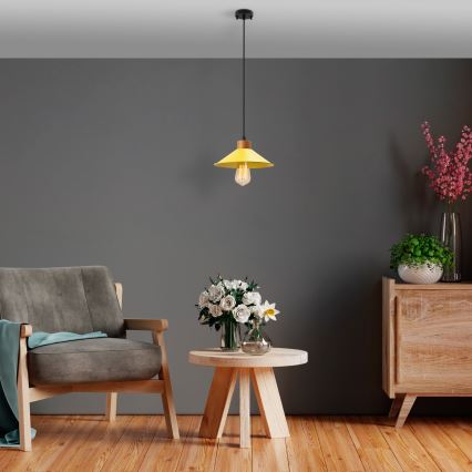Kaabliga ripplamp MANAVGAT 1xE27/40W/230V kollane/pruun