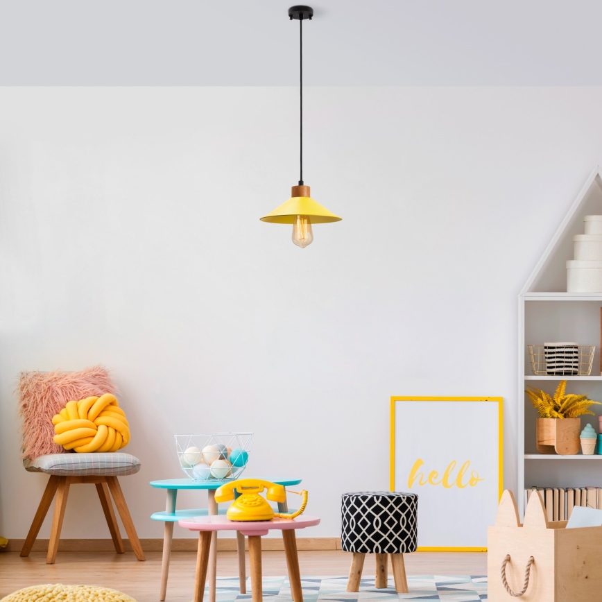 Kaabliga ripplamp MANAVGAT 1xE27/40W/230V kollane/pruun