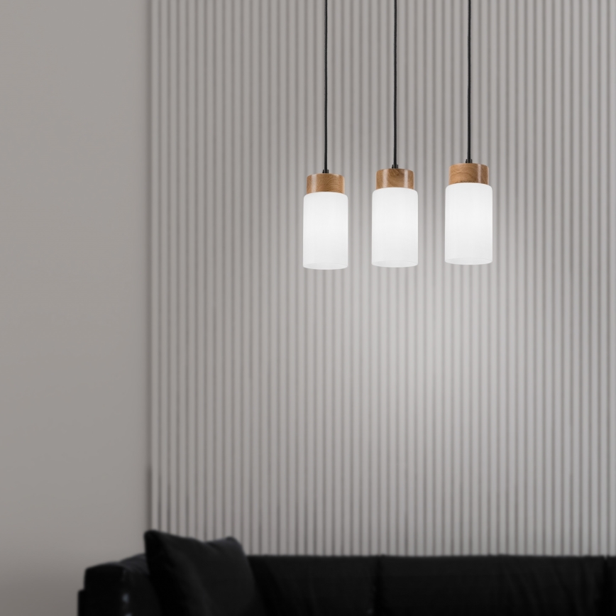 Kaabliga ripplamp MARKUS 3xE27/15W/230V, must/tamm