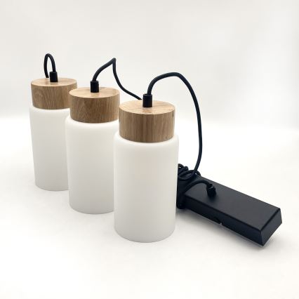 Kaabliga ripplamp MARKUS 3xE27/15W/230V, must/tamm