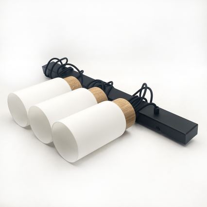 Kaabliga ripplamp MARKUS 3xE27/15W/230V, must/tamm