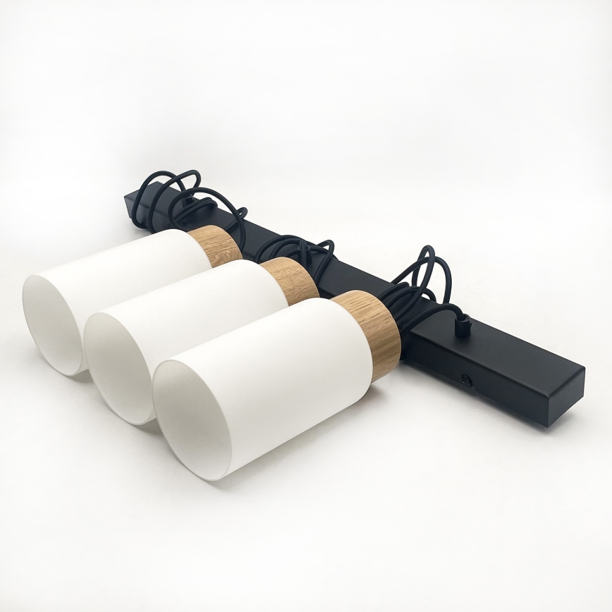 Kaabliga ripplamp MARKUS 3xE27/15W/230V, must/tamm