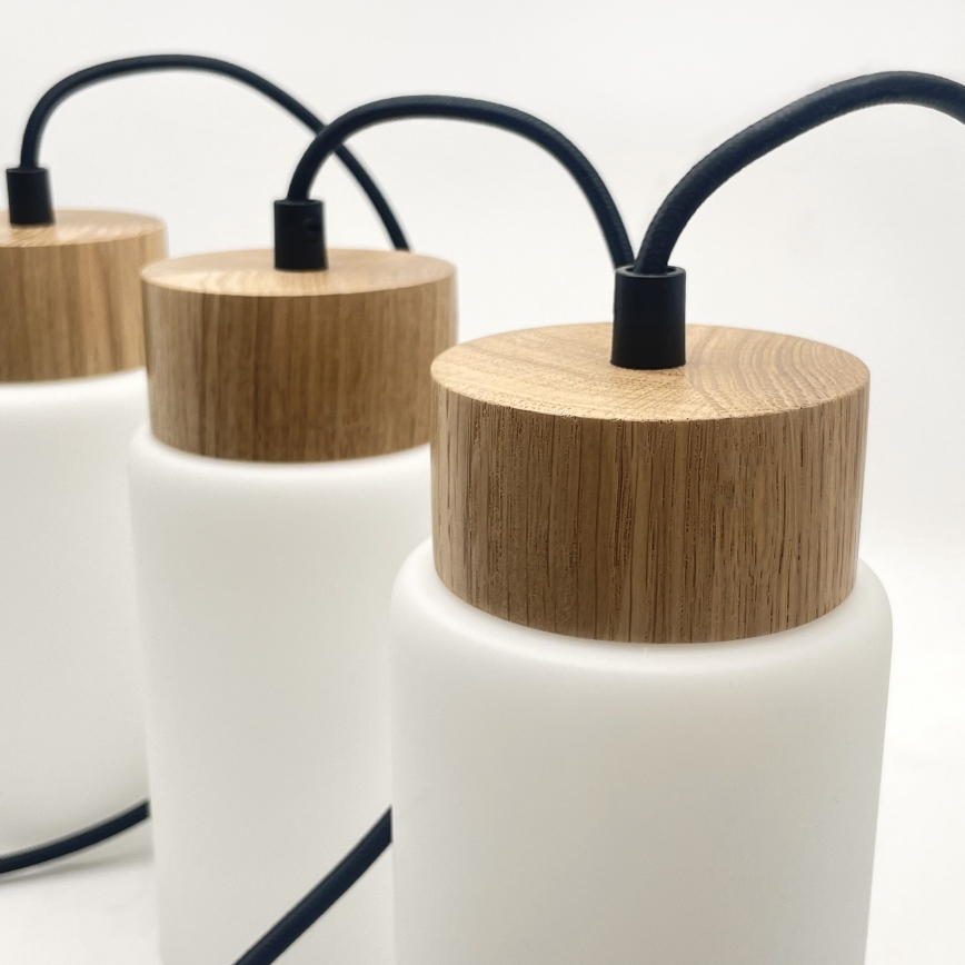 Kaabliga ripplamp MARKUS 3xE27/15W/230V, must/tamm