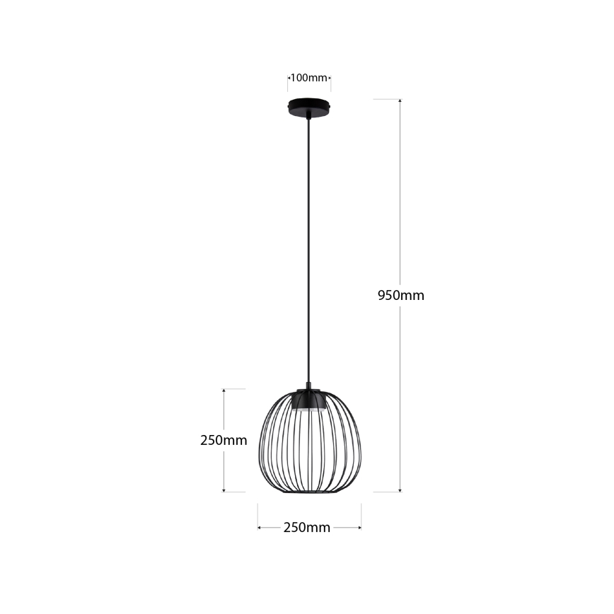 Kaabliga ripplamp OVELLA 1xGX53/10W/230V, läbimõõt 25 cm, must