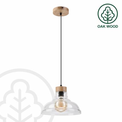 Kaabliga ripplamp SINGLE 1xE27/60W/230V, läbimõõt 28 cm, tamm