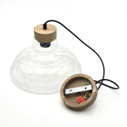 Kaabliga ripplamp SINGLE 1xE27/60W/230V, läbimõõt 28 cm, tamm