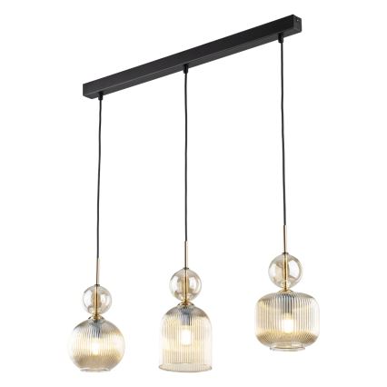 Kaabliga ripplamp SOPHIA 3xE14/10W/230V must/suitsune beež