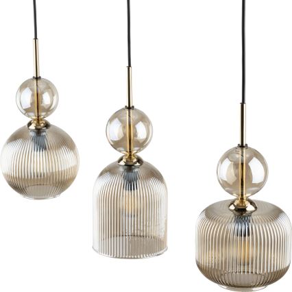 Kaabliga ripplamp SOPHIA 3xE14/10W/230V must/suitsune beež