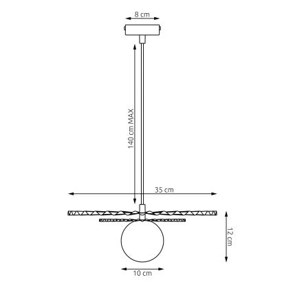 Kaabliga ripplamp UMBRA 1xG9/8W/230V must/punane