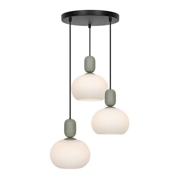 Kaabliga ripplamp VALISIA 3xE27/40W/230V must/oliivroheline