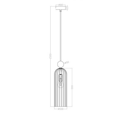 Kaabliga ripplühter PIEGA 1xE14/40W/230V messing/suitsune beež