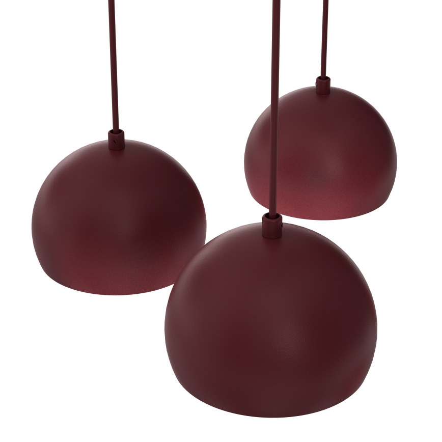 Kaabliga ripplühter SOOL 5xE27/15W/230V burgundipunane