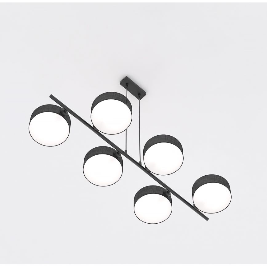 Kaabliga rippuv lühter DRUMZ 6xE14/10W/230V must