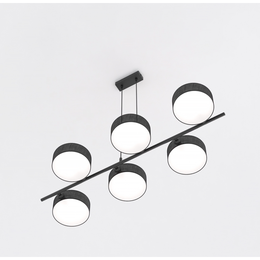 Kaabliga rippuv lühter DRUMZ 6xE14/10W/230V must