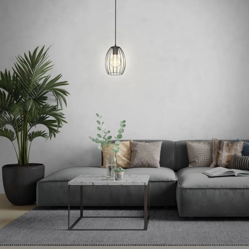 Kaabliga rippvalgusti 1xE27/60W/230V, must